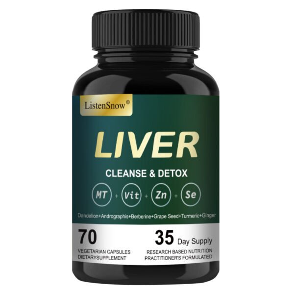 ListenSnow Liver Cleanse & Detox Supplement - 11-in-1 Nutrients for Liver Cleansing & Whole Body Health, 70 Vegetarian Capsules, 35-Day Supply